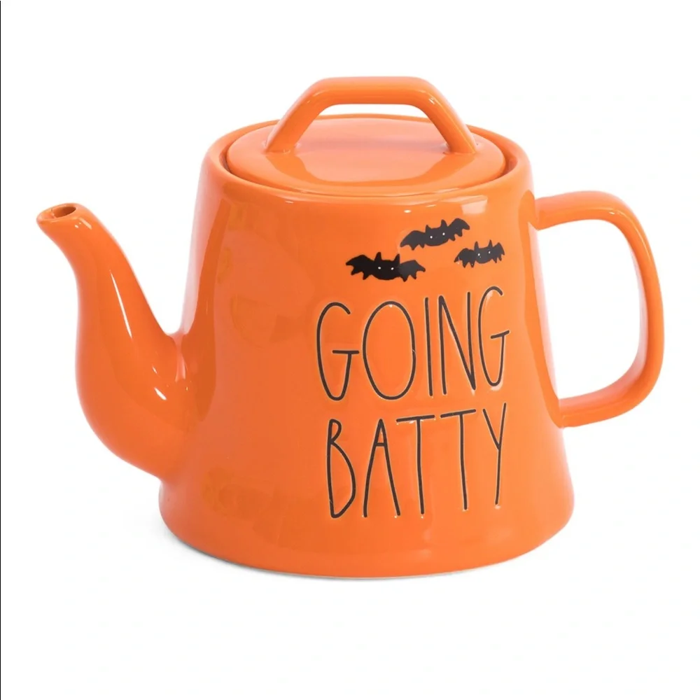 Rae Dunn Halloween GOING BATTY Teapot